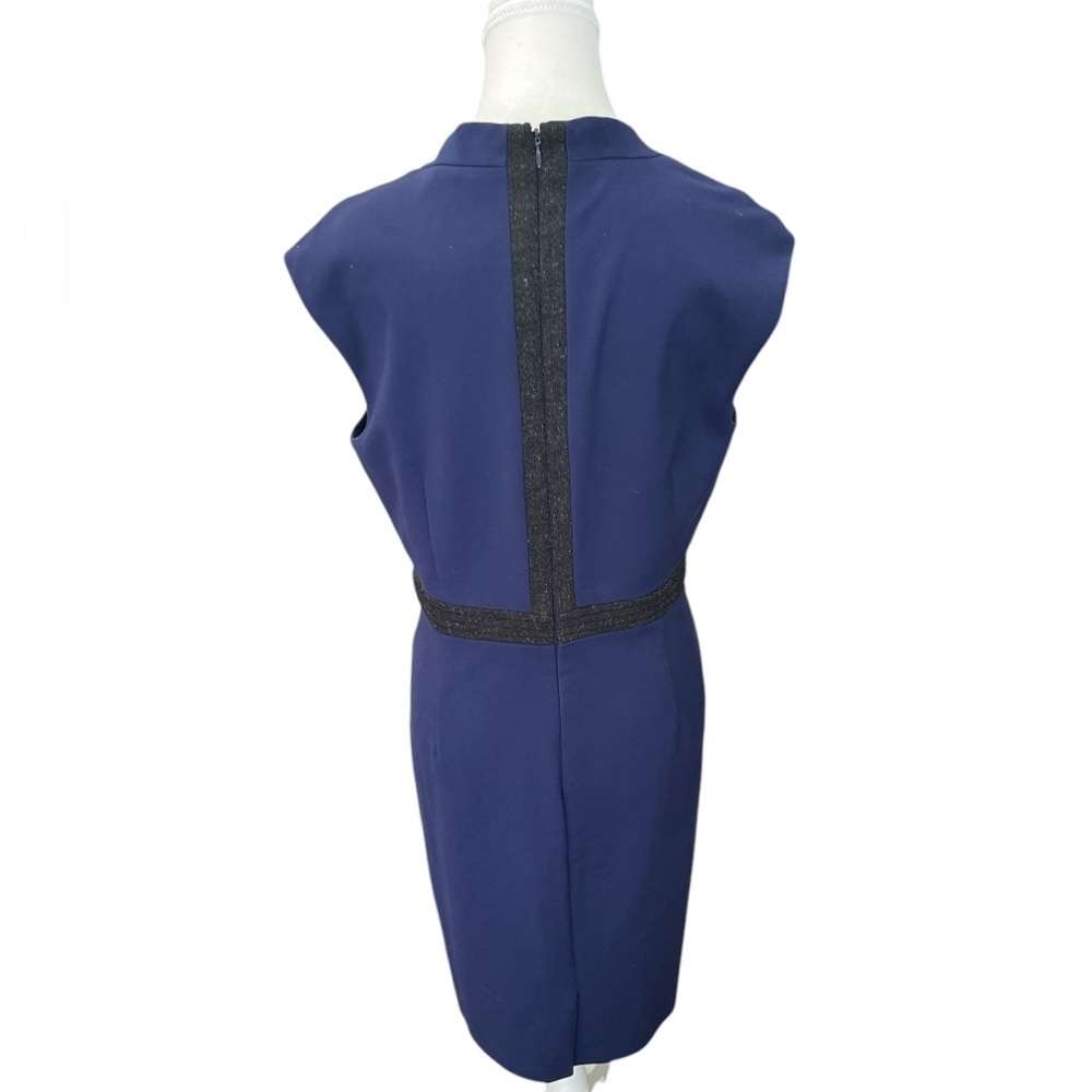 Antonio Melanin Elegant Blue Dark Gray Women's Sheath Dress Size 12 - Picture 2 of 8